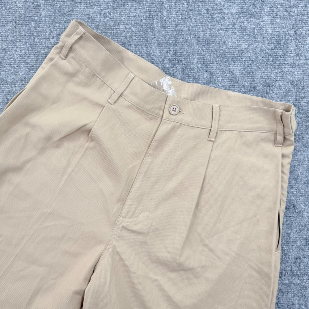 Pro‎ Club Comfort Khaki Pleated Casual Pants Size Medium Polyester Rayon Men's